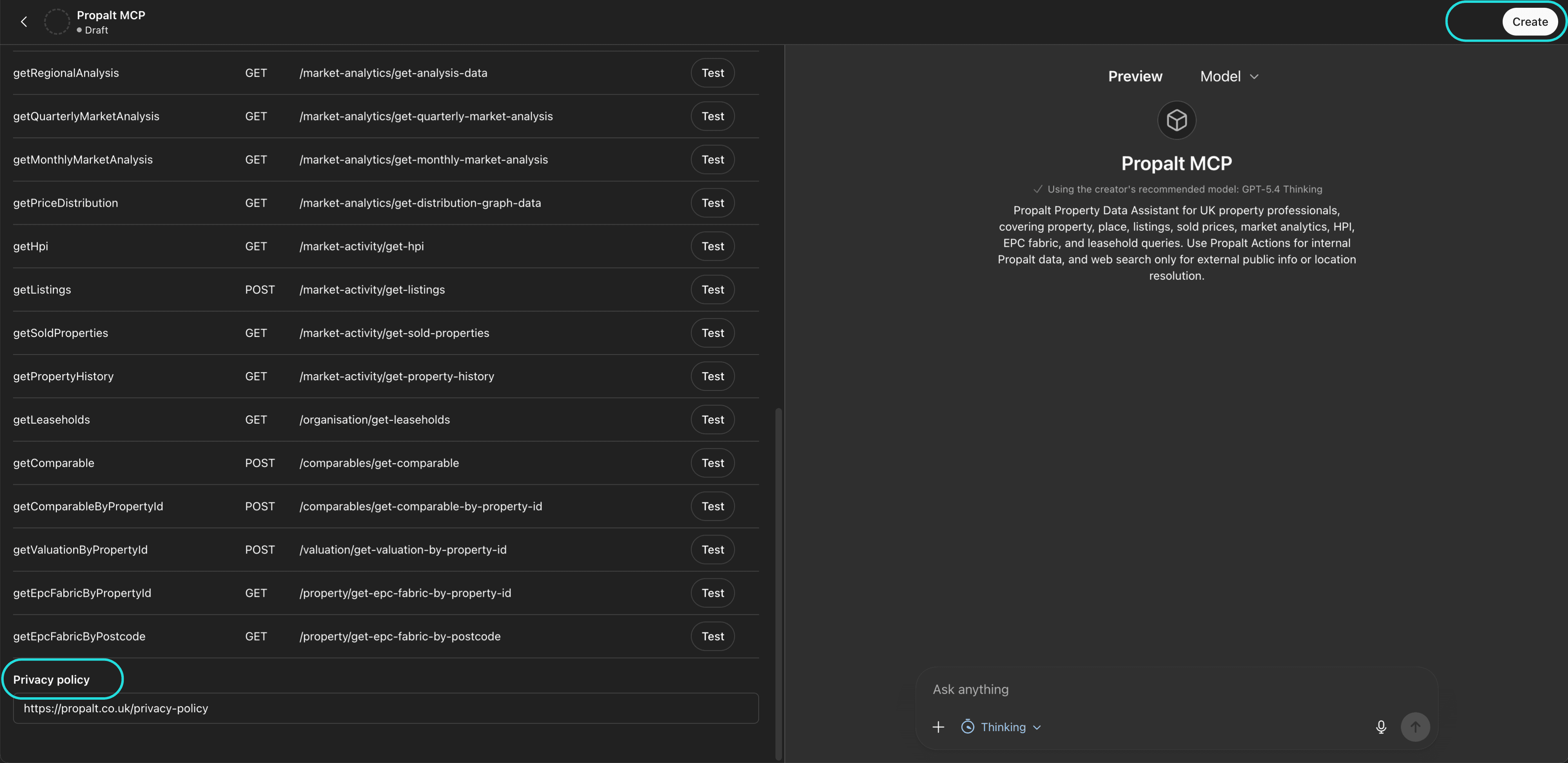 Save and test your GPT